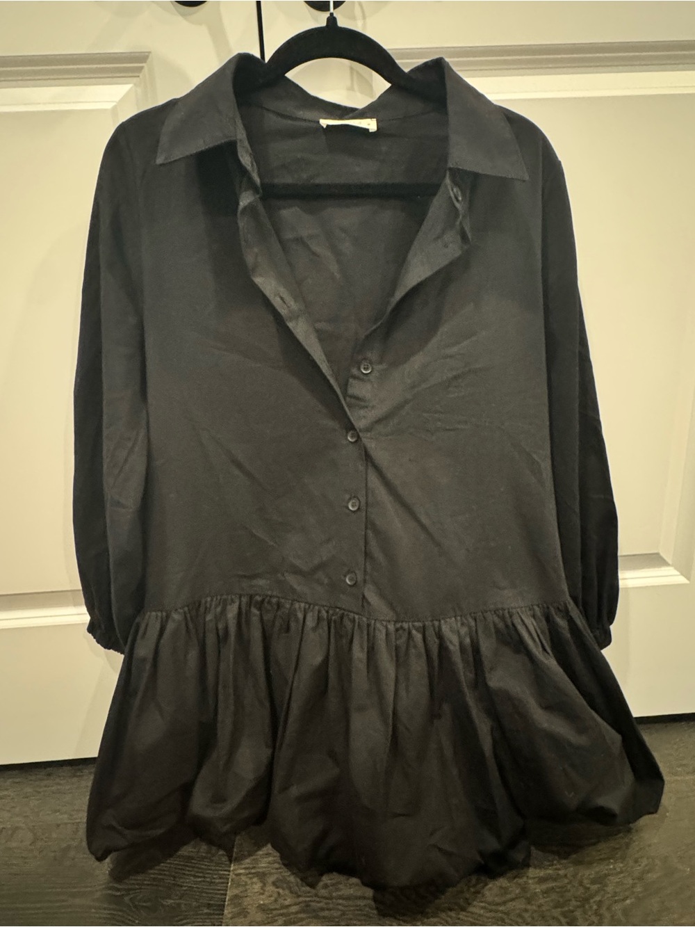 Black Button-Front Dress